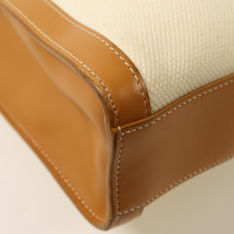 CELINE 帆布/皮革Cabas金扣手挽肩背兩用袋-11