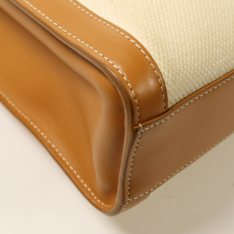 CELINE 帆布/皮革Cabas金扣手挽肩背兩用袋-13