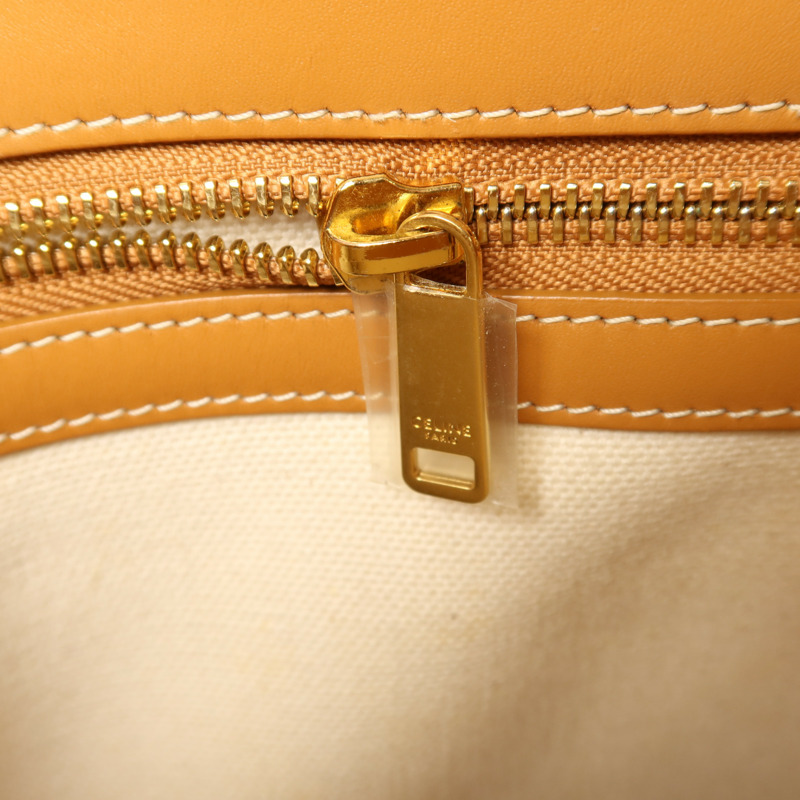 CELINE 帆布/皮革Cabas金扣手挽肩背兩用袋-15