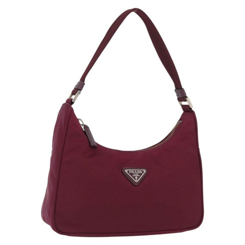 PRADA 尼龍紫色銀色手提包 正品 fm5137V