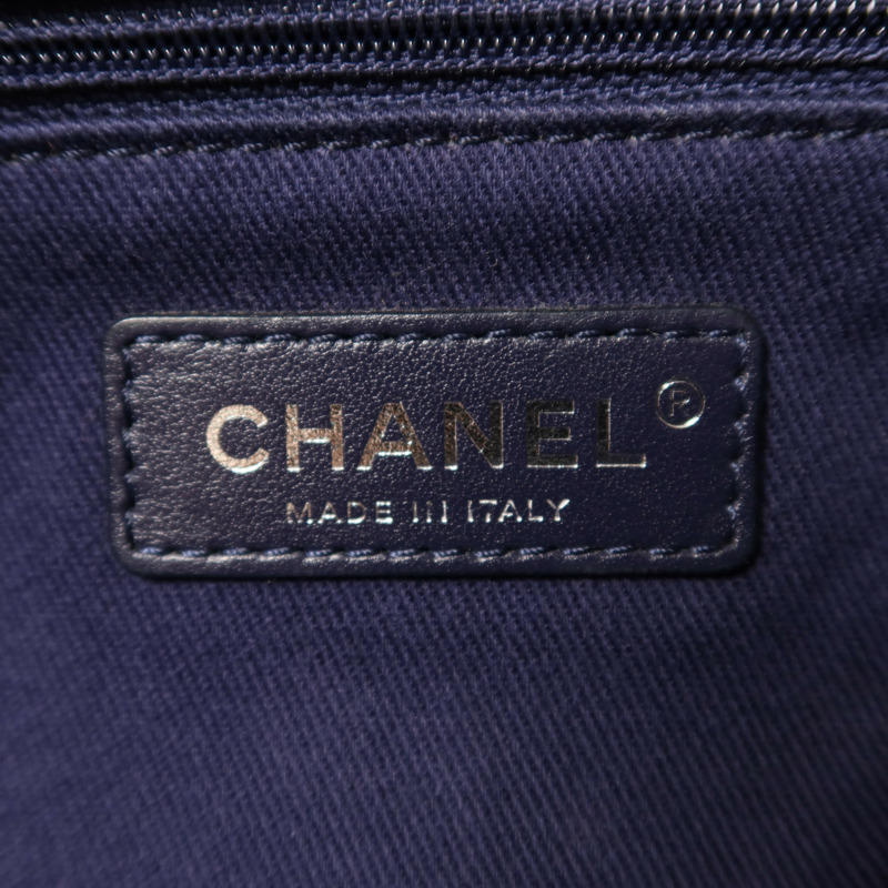 CHANEL 牛仔布Coco Handlec銀扣鏈帶手挽肩背兩用袋-5