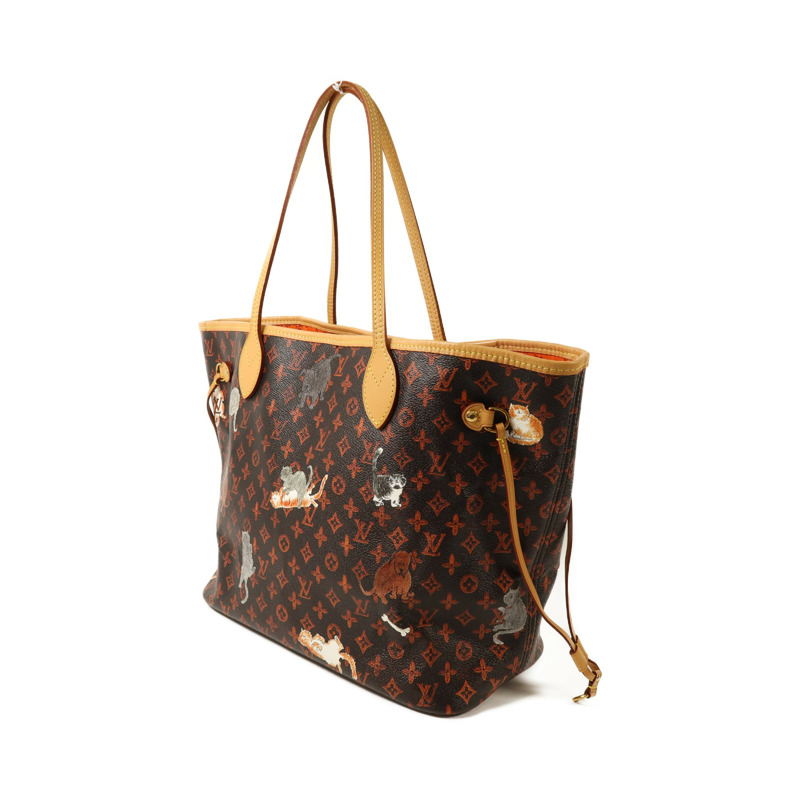LOUIS VUITTON Catgram Neverfull MM金扣肩背袋-2
