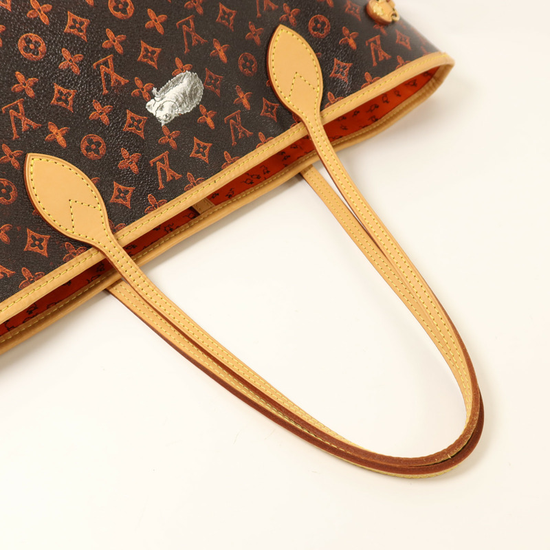 LOUIS VUITTON Catgram Neverfull MM金扣肩背袋-7
