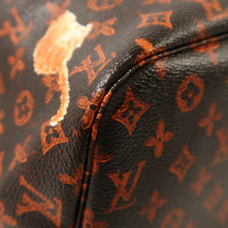 LOUIS VUITTON Catgram Neverfull MM金扣肩背袋-11