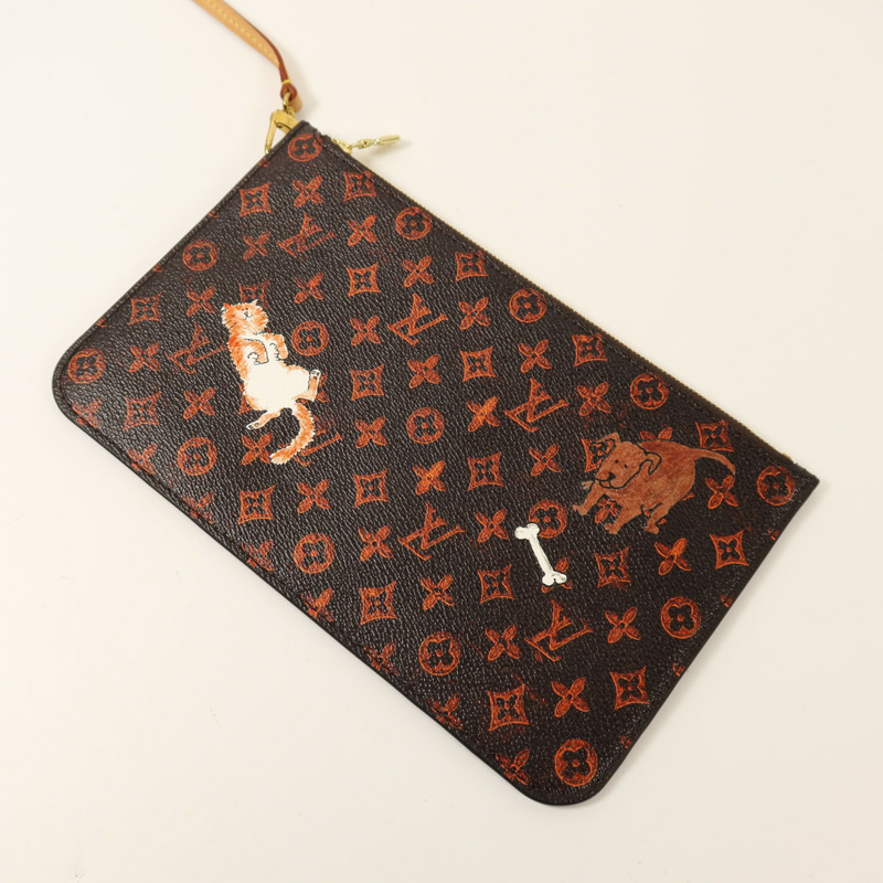 LOUIS VUITTON Catgram Neverfull MM金扣肩背袋-14