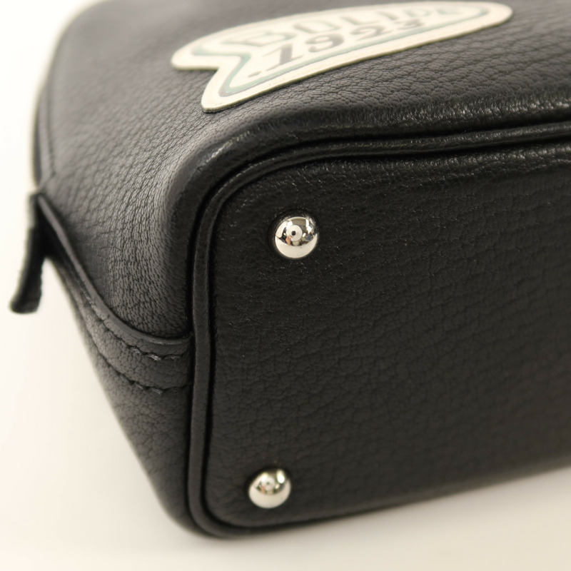 HERMES Chevre皮革Mini Bolide銀扣手挽肩背兩用袋Noir-12