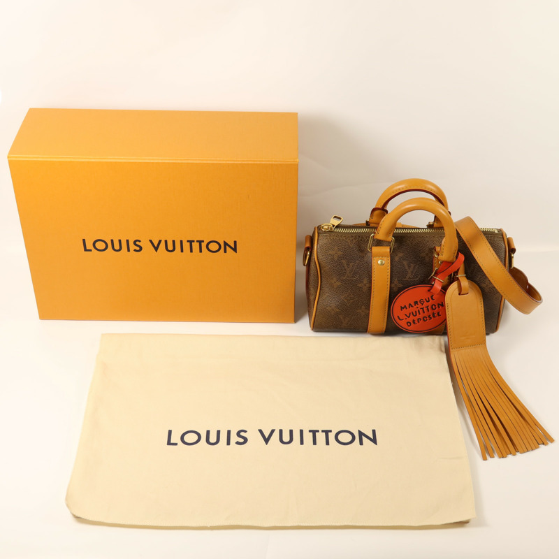 LOUIS VUITTON Monogram Dust Keepall Bandouliere 25金扣手挽肩背兩用袋-7