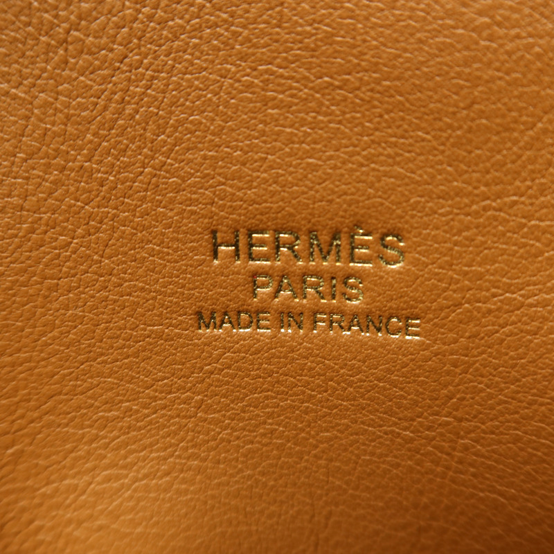 HERMES Clemence皮革Bolide 31金扣手挽肩背兩用袋Gold-5