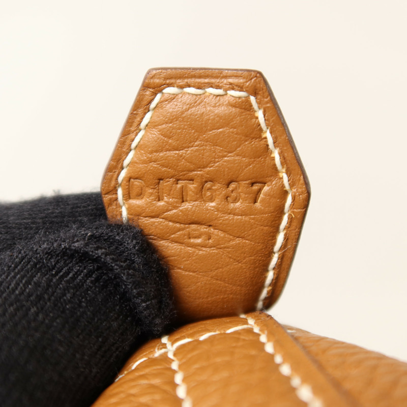 HERMES Clemence皮革Bolide 31金扣手挽肩背兩用袋Gold-6