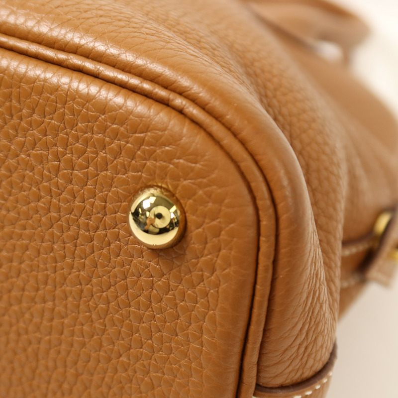 HERMES Clemence皮革Bolide 31金扣手挽肩背兩用袋Gold-14