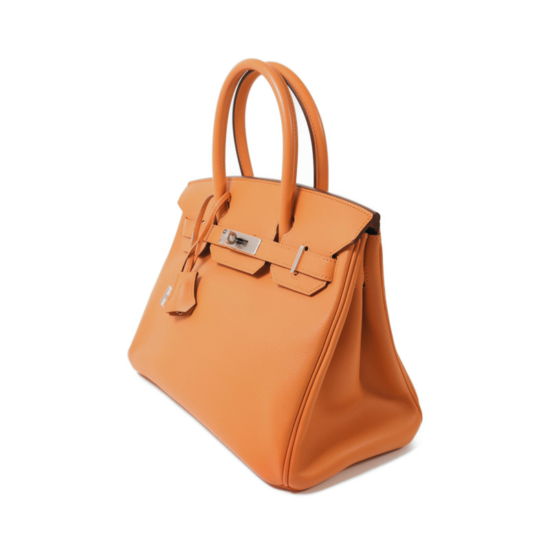 HERMES Epsom皮革Birkin 30銀扣手挽袋Feu-2