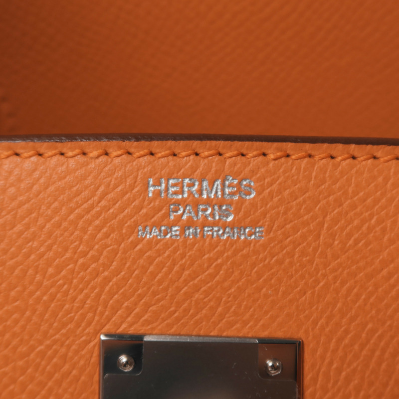 HERMES Epsom皮革Birkin 30銀扣手挽袋Feu-5