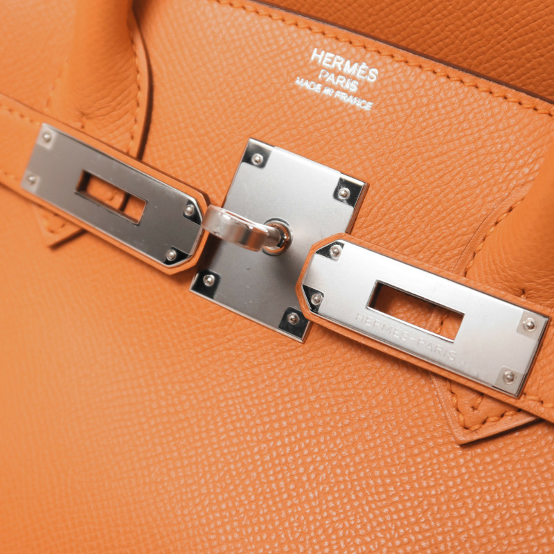 HERMES Epsom皮革Birkin 30銀扣手挽袋Feu-7