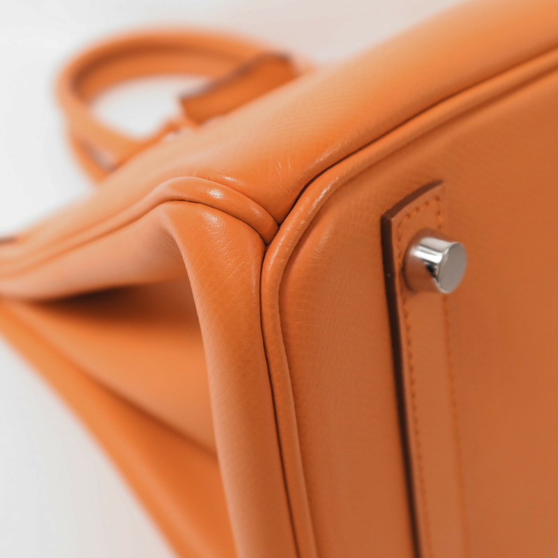 HERMES Epsom皮革Birkin 30銀扣手挽袋Feu-10