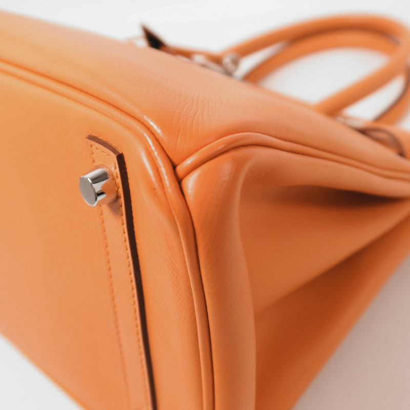 HERMES Epsom皮革Birkin 30銀扣手挽袋Feu-11
