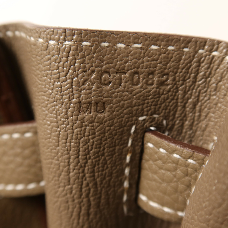 HERMES Togo皮革Kelly 32金扣手挽肩背兩用袋Etoupe-6