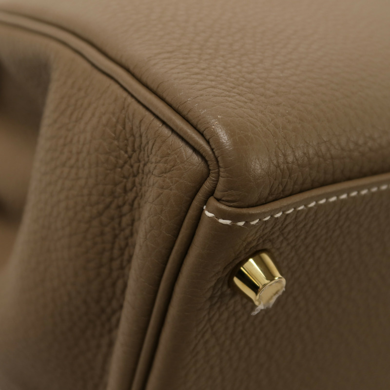 HERMES Togo皮革Kelly 32金扣手挽肩背兩用袋Etoupe-13