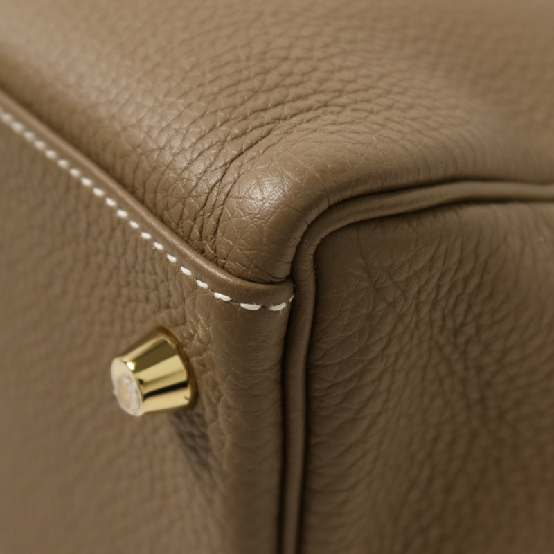 HERMES Togo皮革Kelly 32金扣手挽肩背兩用袋Etoupe-14