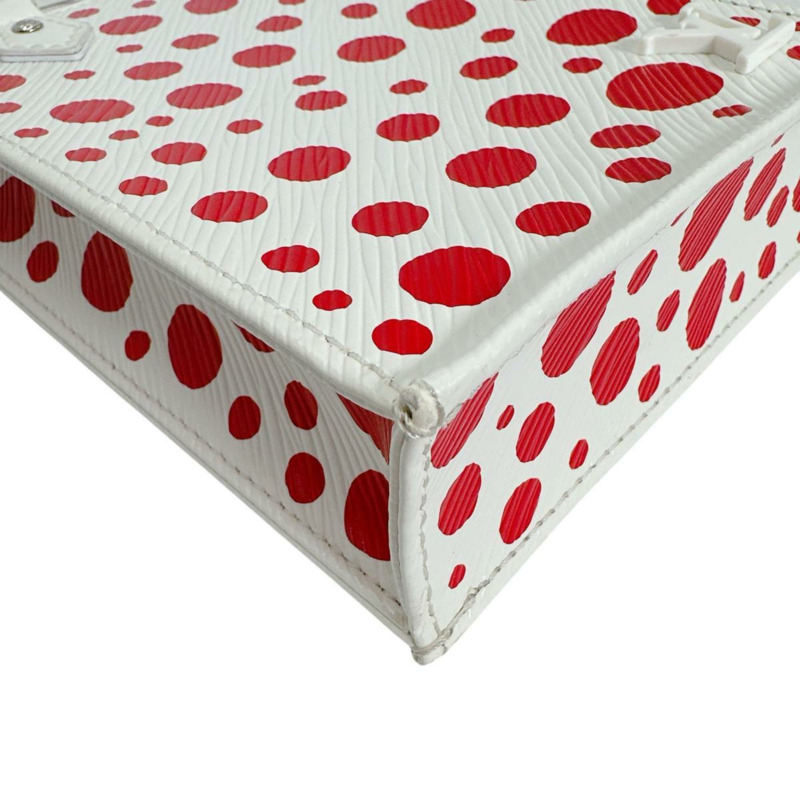 路易威登 Petite Sac Plat 手袋/肩背包,Epi 皮革材質,飾有草間彌生圖案,M81986,白色-5