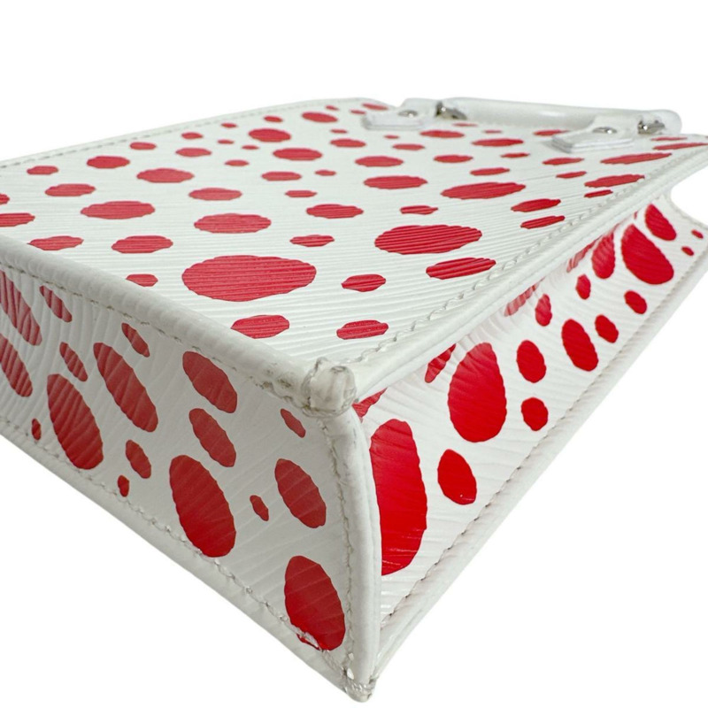 路易威登 Petite Sac Plat 手袋/肩背包,Epi 皮革材質,飾有草間彌生圖案,M81986,白色-6