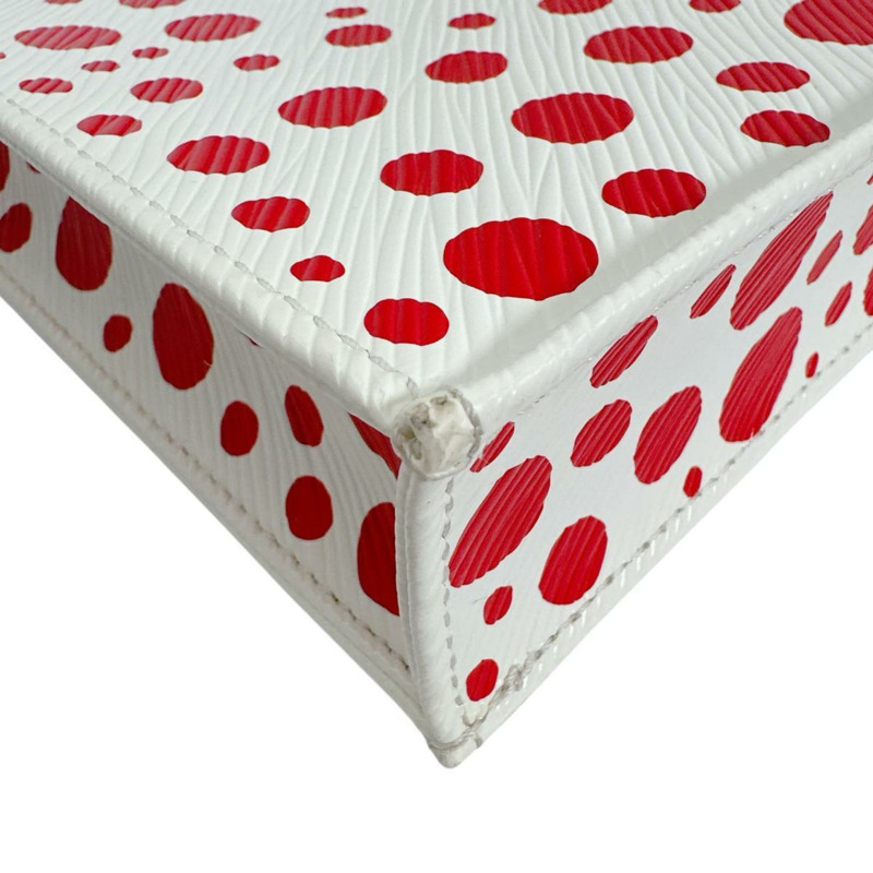 路易威登 Petite Sac Plat 手袋/肩背包,Epi 皮革材質,飾有草間彌生圖案,M81986,白色-7