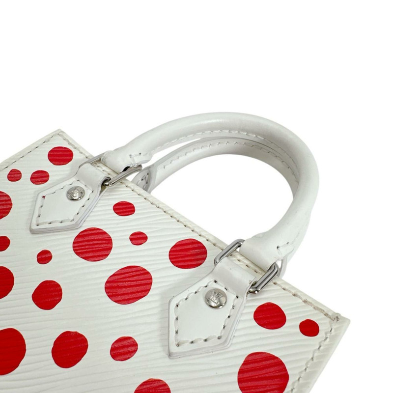 路易威登 Petite Sac Plat 手袋/肩背包,Epi 皮革材質,飾有草間彌生圖案,M81986,白色-8