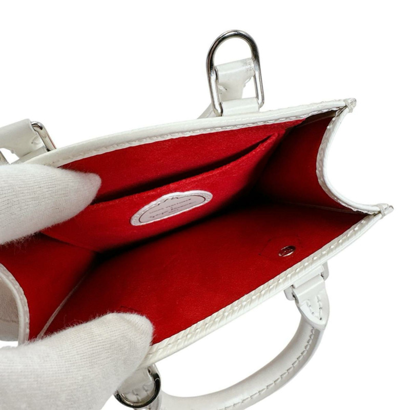 路易威登 Petite Sac Plat 手袋/肩背包,Epi 皮革材質,飾有草間彌生圖案,M81986,白色-10