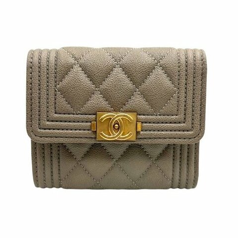 【美收精品】CHANEL 灰色短夾 C-211【隔月月中將轉賣至日本 上架期限30天】