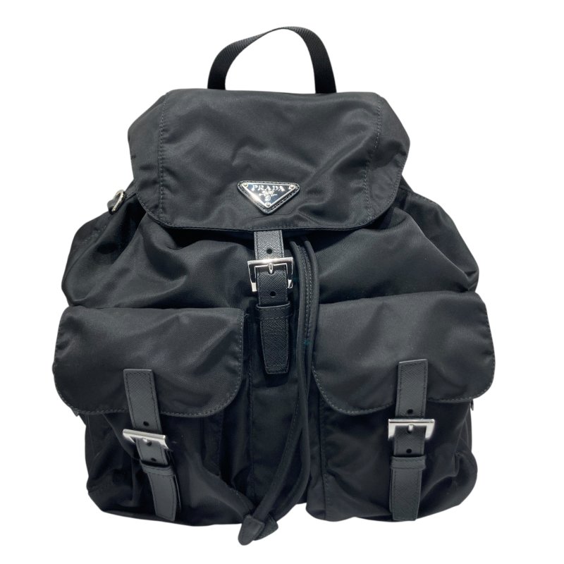 PRADA 普拉達 1BZ811 MEDIUM RE-NYLON BACKPACK 尼龍 後背包 黑色 銀釦-0