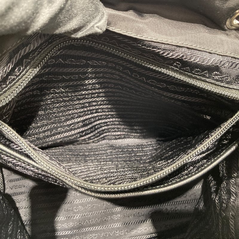 PRADA 普拉達 1BZ811 MEDIUM RE-NYLON BACKPACK 尼龍 後背包 黑色 銀釦-10
