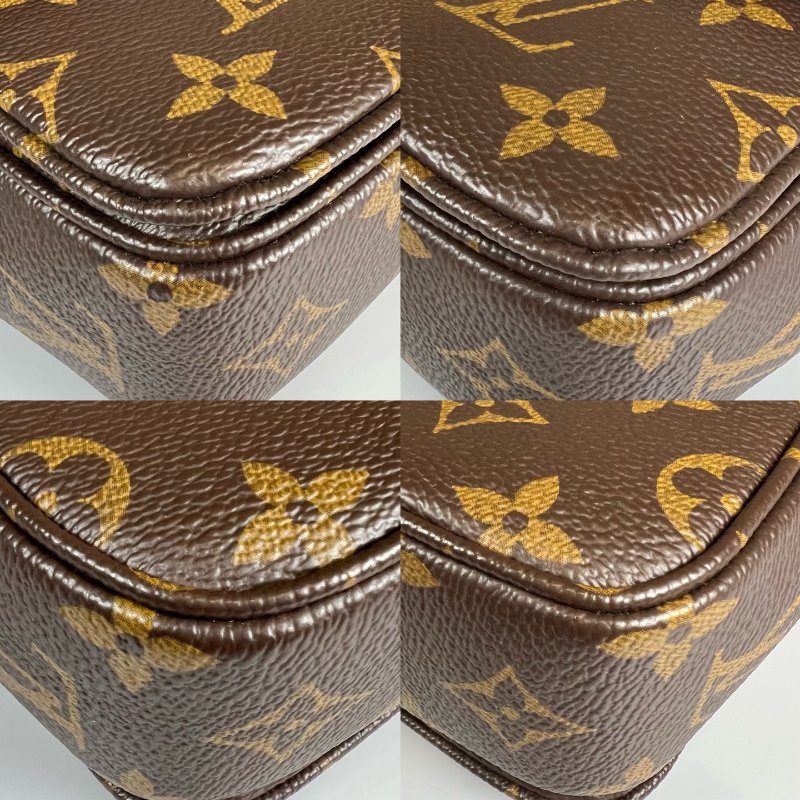 LV M46126/晶片款 MARCEAU 老花黑皮革拼接翻蓋鍊包-11