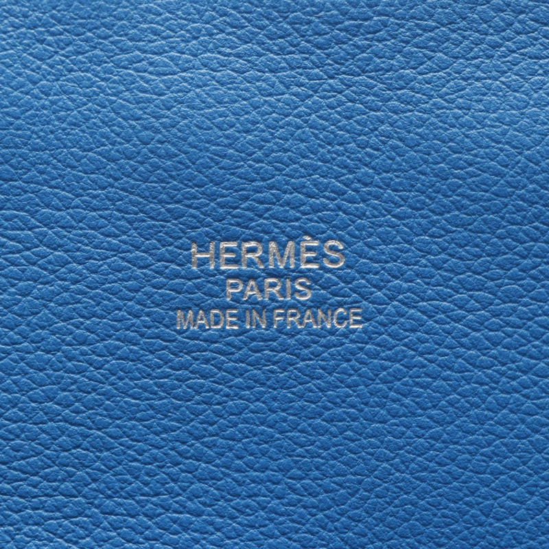 海島藍 Evercolor 牛皮 棕色帆布 Bolide Relax 45 柏莉包 手提包 D刻【HERMES 愛馬仕】-3