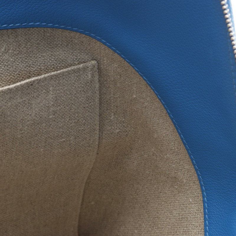 海島藍 Evercolor 牛皮 棕色帆布 Bolide Relax 45 柏莉包 手提包 D刻【HERMES 愛馬仕】-5