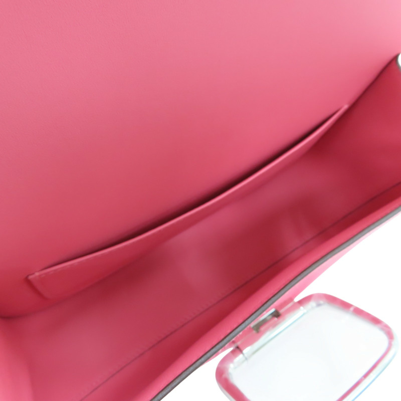 杜鵑粉色 Epsom牛皮 Della Elan 肩背包 W刻 銀扣【HERMES 愛馬仕】 W刻-3