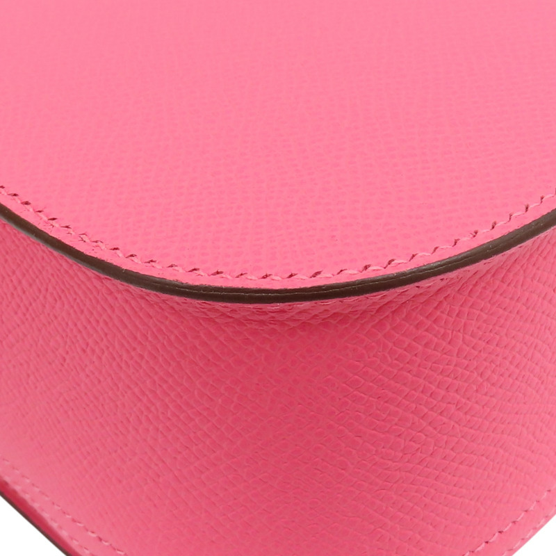 杜鵑粉色 Epsom牛皮 Della Elan 肩背包 W刻 銀扣【HERMES 愛馬仕】 W刻-11