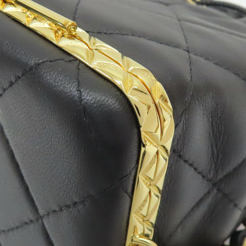 黑色 羊皮 鍊帶 Mini 水桶包 肩背包 金扣【CHANEL 香奈兒】 AP2750-14