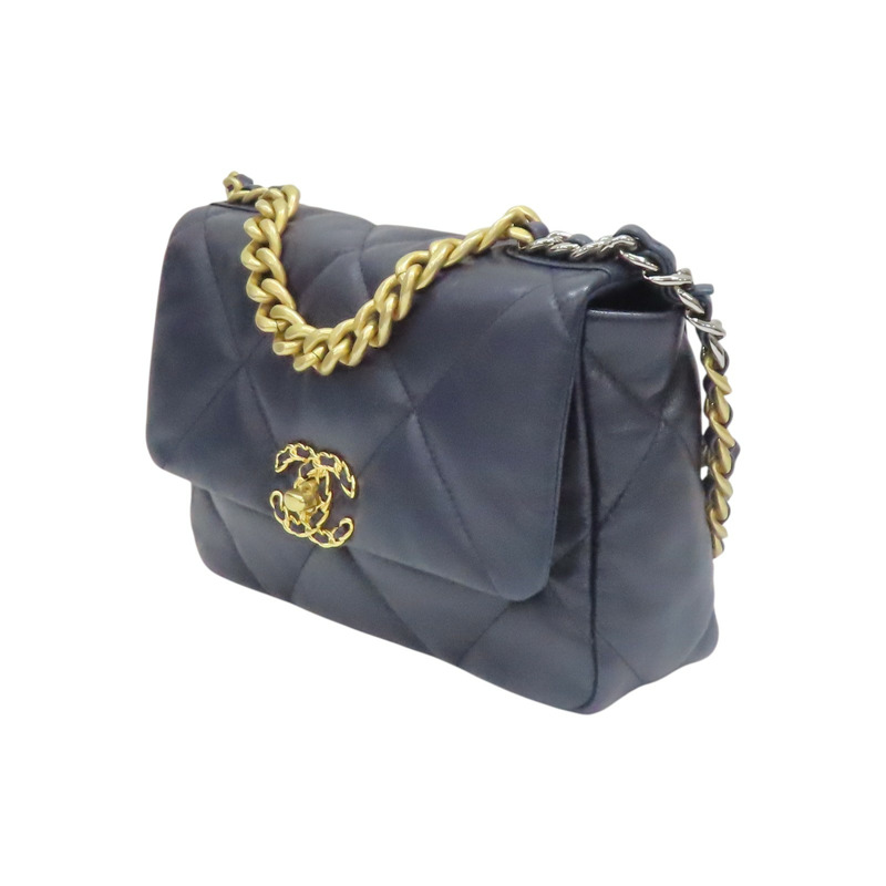 藍色羊皮 19 兩用包【CHANEL 香奈兒】 AS1160-2