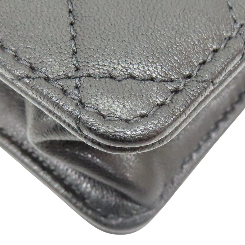 黑色 牛皮 珍珠 鍊帶 肩背包 金扣【CHANEL 香奈兒】 AS0585-12