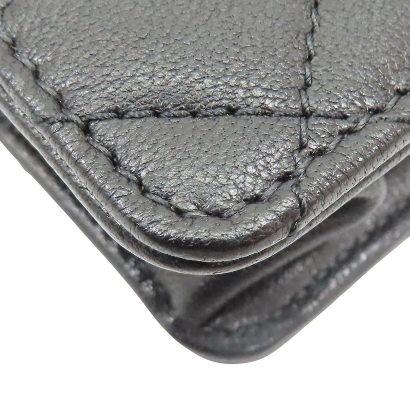 黑色 牛皮 珍珠 鍊帶 肩背包 金扣【CHANEL 香奈兒】 AS0585-13