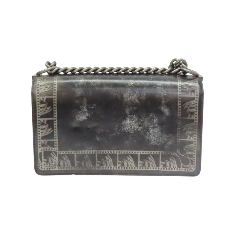 黑色 牛皮 銀色 印花 Boy 25 肩背包 銀扣【CHANEL 香奈兒】 A67086-1