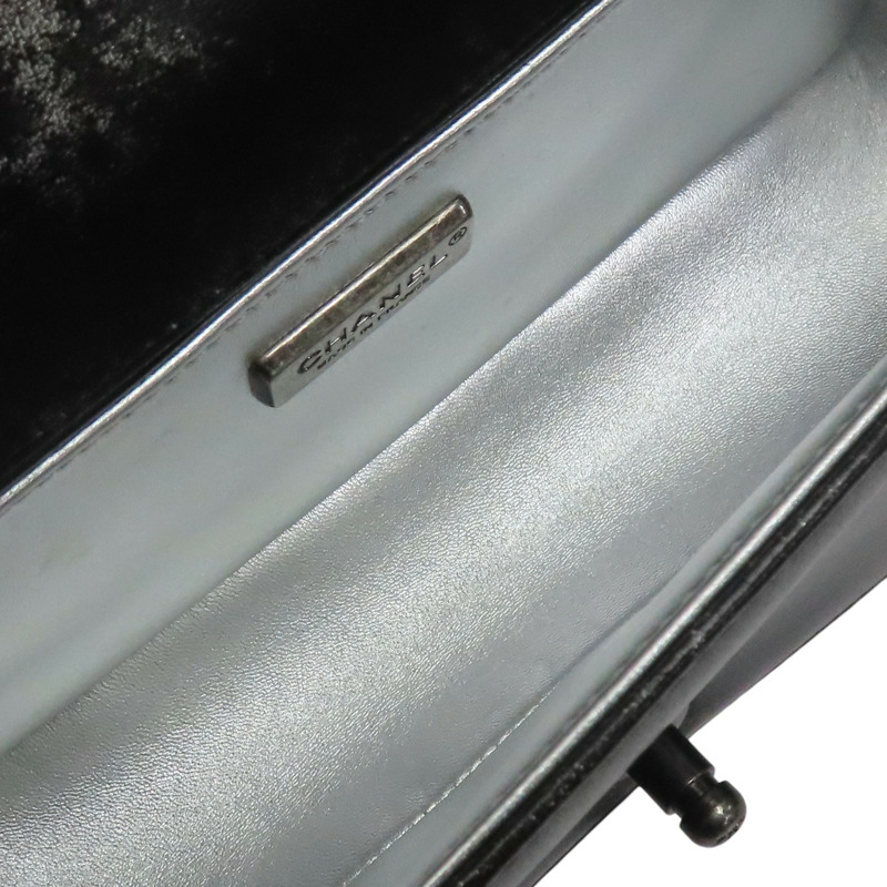 黑色 牛皮 銀色 印花 Boy 25 肩背包 銀扣【CHANEL 香奈兒】 A67086-4