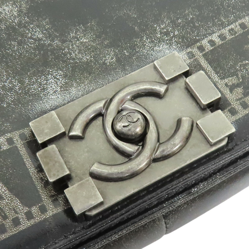 黑色 牛皮 銀色 印花 Boy 25 肩背包 銀扣【CHANEL 香奈兒】 A67086-5