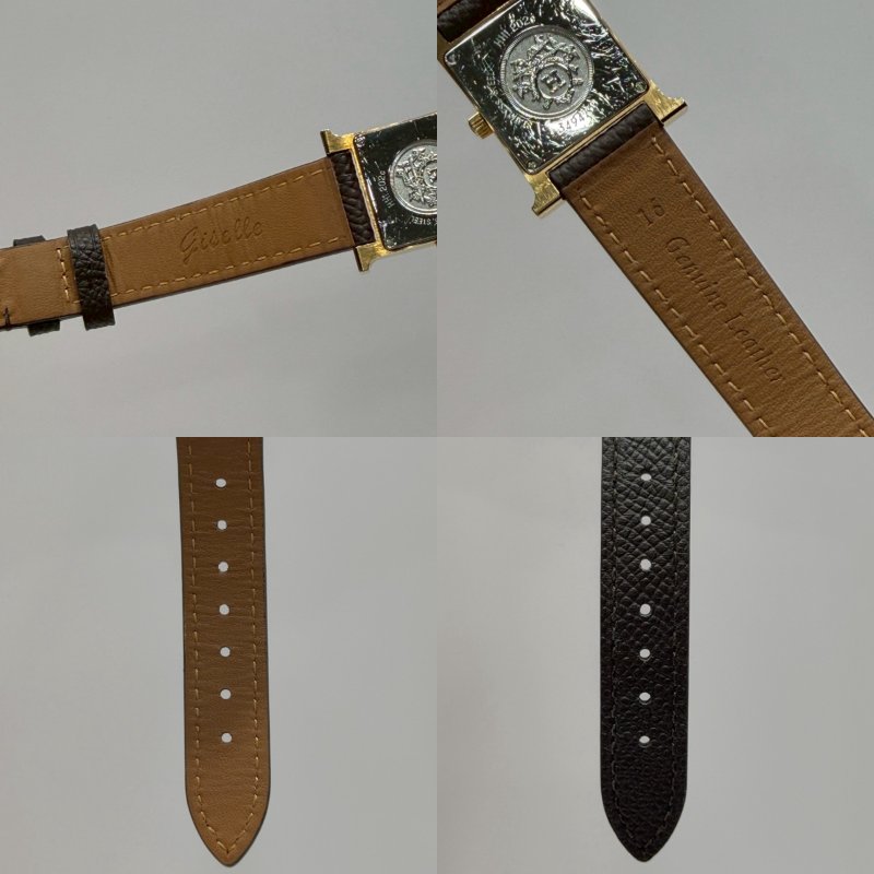 HERMES H黑金石英腕錶-5