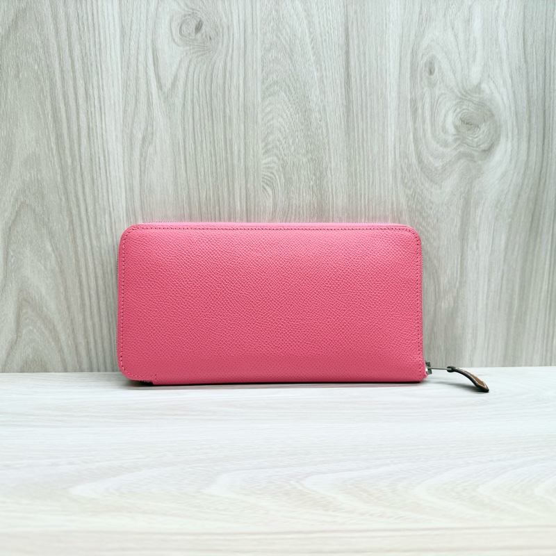 hermes 8W杜鵑粉色絲巾ㄇ拉12卡長夾-0