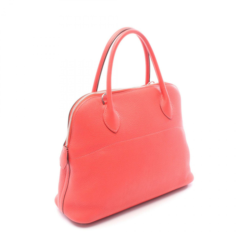 愛馬仕 Bolide 31 單肩手提包,Clemence 皮革,紅色玫瑰圖案,齋浦爾二手女款-1