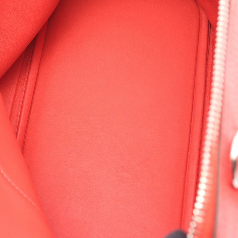 愛馬仕 Bolide 31 單肩手提包,Clemence 皮革,紅色玫瑰圖案,齋浦爾二手女款-5