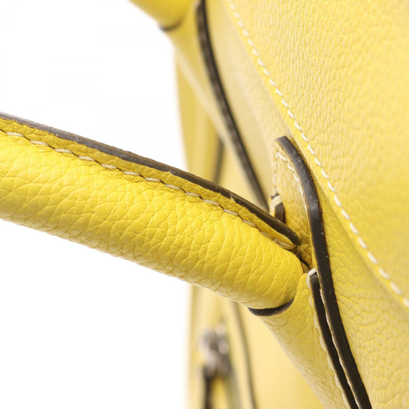CELINE Luggage迷你購物手提包 165213 皮革 黃色 二手 女士-6