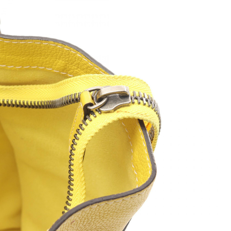 CELINE Luggage迷你購物手提包 165213 皮革 黃色 二手 女士-9