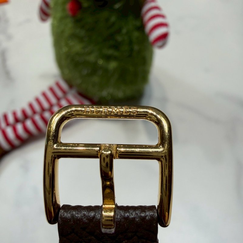 HERMES 黑金石英H腕錶-6