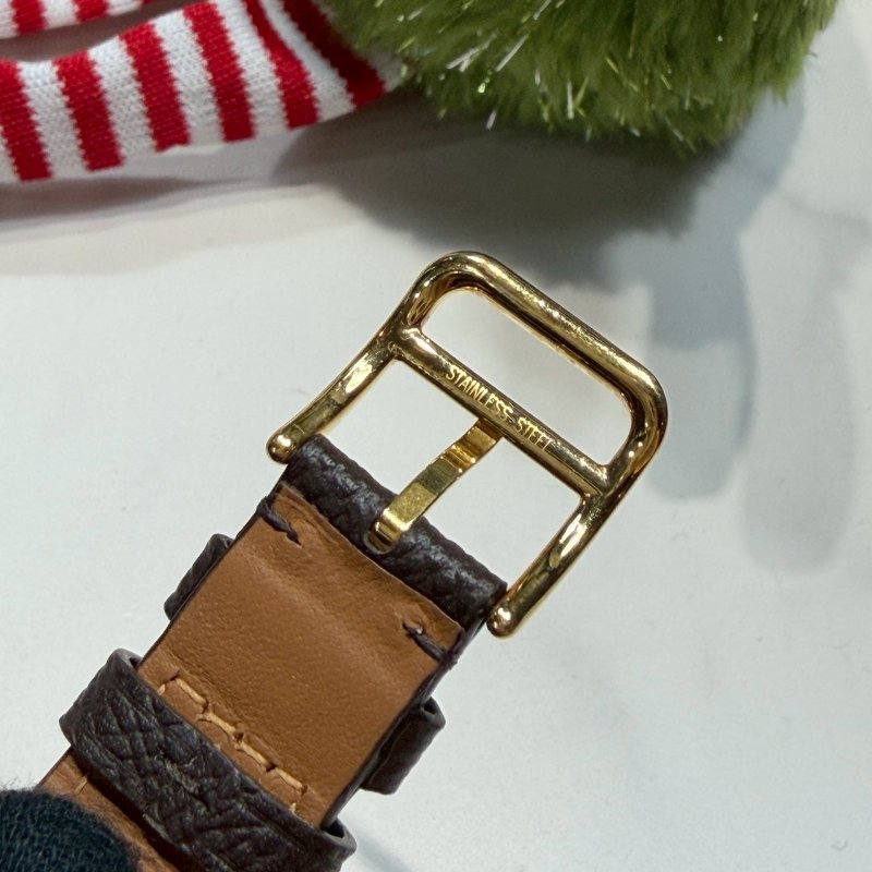 HERMES 黑金石英H腕錶-7